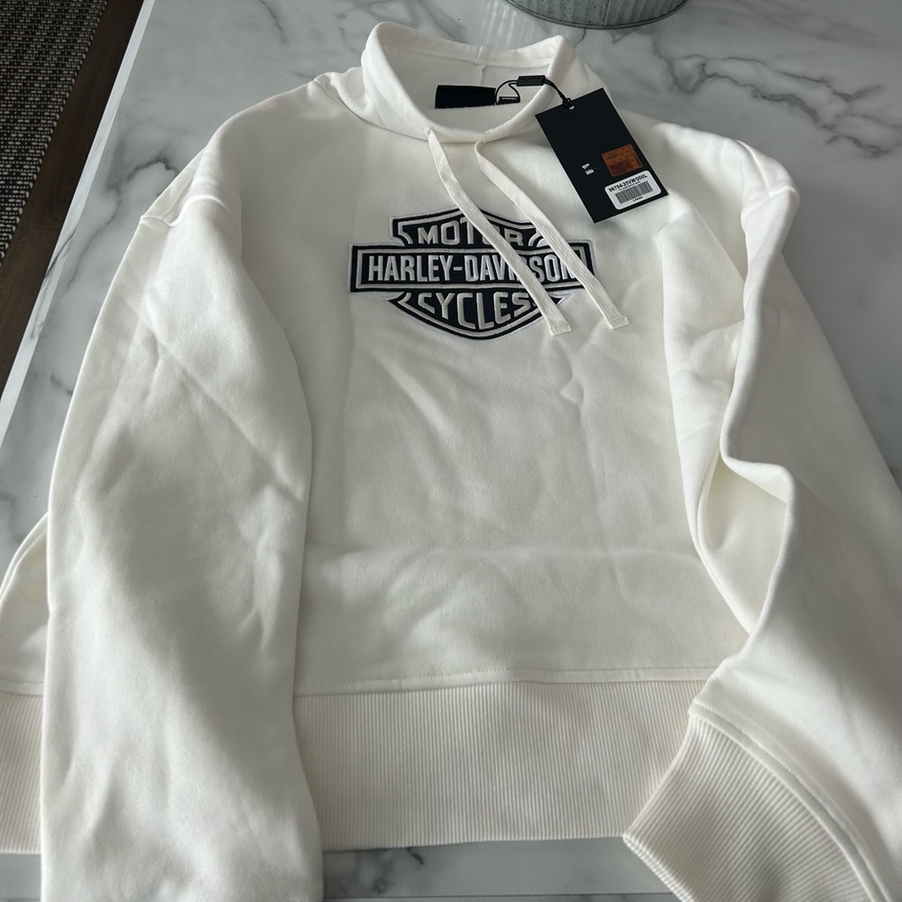 Harley-Davidson Cream Hoodie with Logo